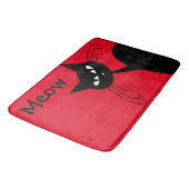 Quirky Funny Black Cat Feline Badmat (Gekanteld)