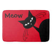 Quirky Funny Black Cat Feline Badmat (Voorkant)