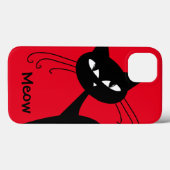 Quirky Funny Black Cat Feline Case-Mate iPhone Case (Achterkant (horizontaal))