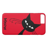 Quirky Funny Black Cat Feline Case-Mate iPhone Case (Achterkant (Horizontaal))