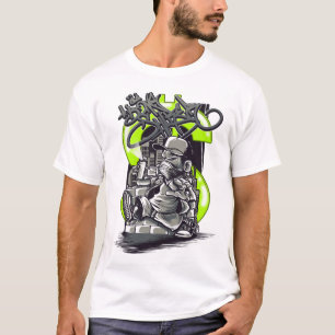 Quirky geïllustreerd graffiti kunstenaar T-Shirt