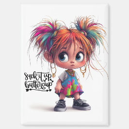 Quirky Girl Buttercup Magnet Magneet