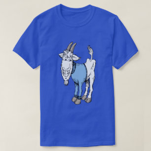 QUIRKY GRINING GOAT ILLUSTRATION T-SHIRT