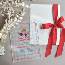 Quirky Hand Drawn Berry Sweet Baby Shower Acrylic