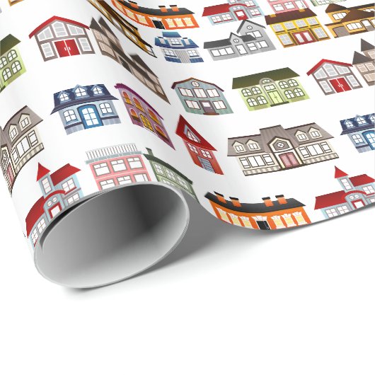 Quirky Home is waar het hart is housewarming Cadeaupapier (Rol Hoek)