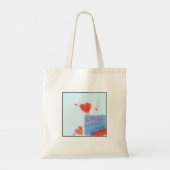 Quirky Illustrated Lovers' Leap Tote Bag (Achterkant)