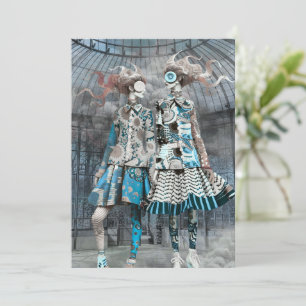 Quirky in Blue   Lege Wenskaart Kaart
