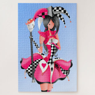 Quirky Jester & Puppet King Pink Puzzle Legpuzzel