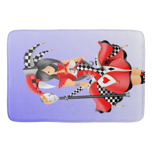 Quirky Jester & Puppet King Red Bath Mat (Voorkant)