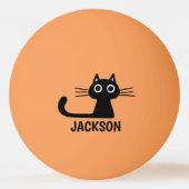 Quirky Kat op maat | Cool Black Cat Custom Pingpongballen (Achterkant)