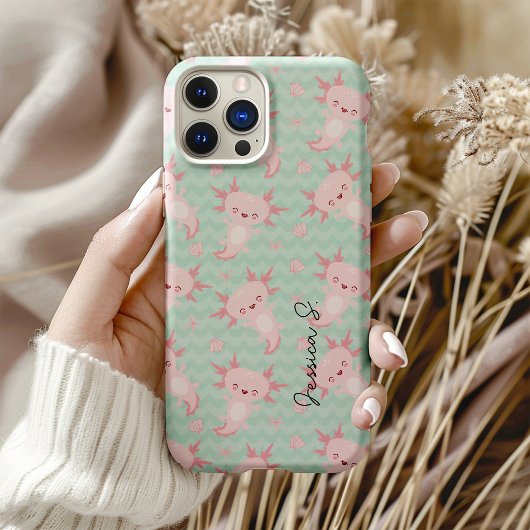 Quirky Kawaii Axolotl Pattern Case-Mate iPhone Case