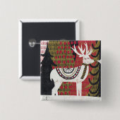 Quirky Kerstdeer Vierkante Button 5,1 Cm (Voorkant /achterkant)