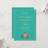 Quirky Kitschy Retro Photo Wedding Invitation (Devant/Arrière en situation)