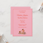 Quirky Kitschy Retro Photo Wedding Invitation (Devant/Arrière en situation)