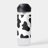 Quirky Koe Patroon roze Monogram Waterfles (Achterkant)