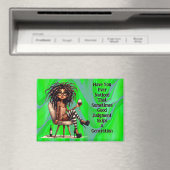 Quirky Lady Tattoo & Wine Judgement Magnet Magneet (Insitu (Vaatwasser))