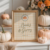 Quirky Little Pumpkin Baby Shower Books Gifts Poster