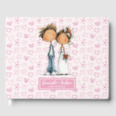 Quirky Mariage Couple Aquarelle Livre d'or (Recto)