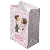 Quirky Newlyweds Cadeau Sac Drôle Aquarelle Design (Devant Angle)