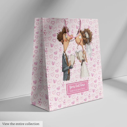 Quirky Newlyweds Cadeau Sac Drôle Aquarelle Design