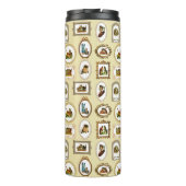 Quirky  omlijnd kattenpatroon thermosbeker (Achterkant)