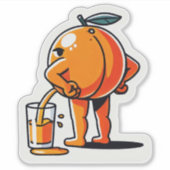 Quirky Orange Juice Cartoon Sticker - Funny Fruit (Devant)