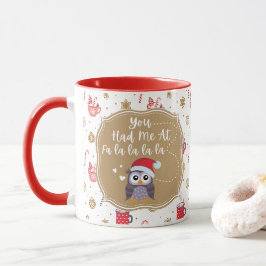 Quirky Owl Holiday Mok (Met donut)