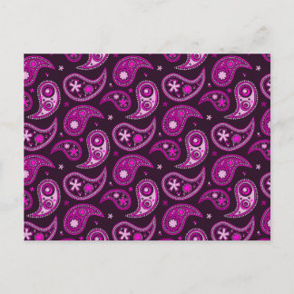 Quirky Paars Paisley Briefkaart