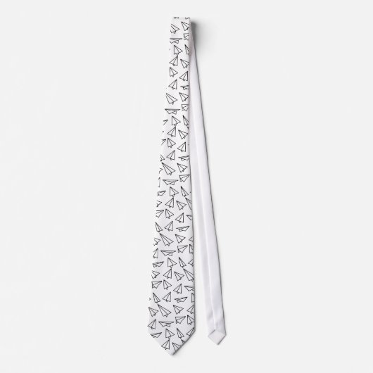 Quirky Paper Airplane Pattern Stropdas (Voorkant)