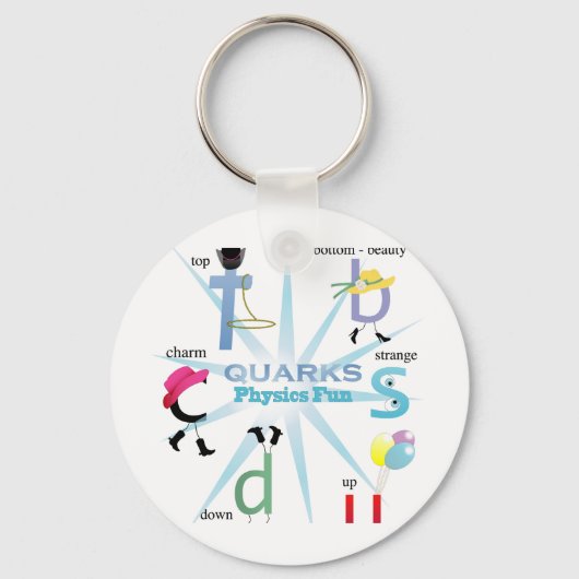 Quirky Quarks Physics Fun Sleutelhanger (Voorkant)