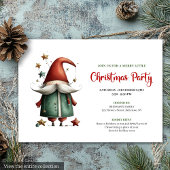 Quirky red green Christmas party invitation card