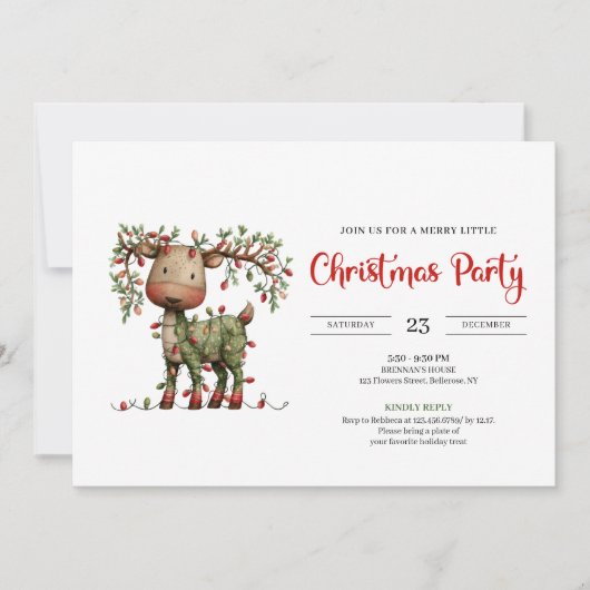 Quirky Reindeer funny modern Christmas celebration Kaart (Voorkant)