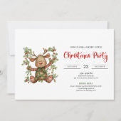 Quirky Reindeer modern chic Christmas invitation (Devant)