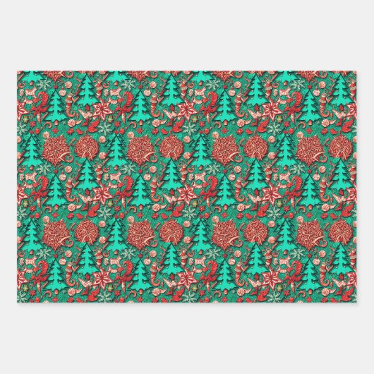 Quirky Retro Holiday #1 Inpakpapier Vel (Voorkant 2)