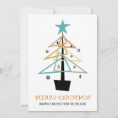 Quirky Retro kerstboom midden midden eeuw modern Feestdagenkaart (Voorkant)