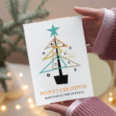 Quirky Retro kerstboom midden midden eeuw modern Feestdagenkaart