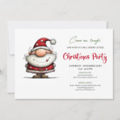 Quirky Santa Hand Lettering Christmas Invitation (Devant)