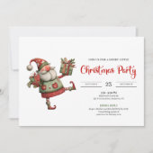 Quirky Santa Watercolor Kids Celebration Party Kaart (Voorkant)