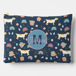 Quirky Schattige Dog Rainbow Pattern Blue Geperson Etui