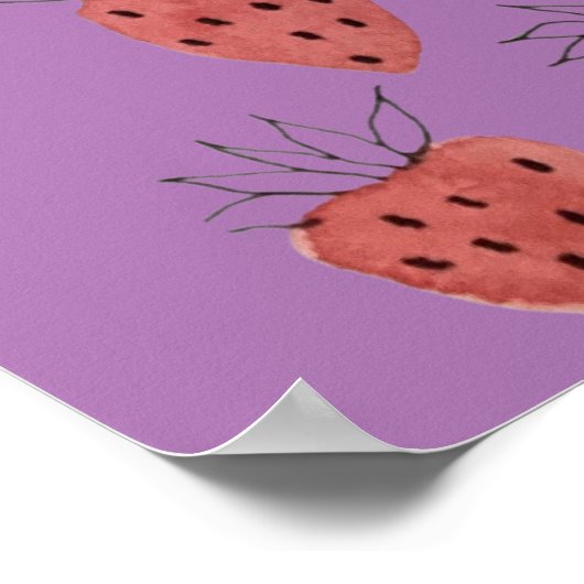 Quirky Strawberry Pattern Poster (Hoek)