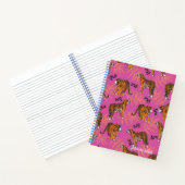 Quirky Tiger Pattern op Bright Roze Notitieboek (Binnen)