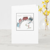 Quirky Train Conductor Illustrated Kaart (Gele Bloem)
