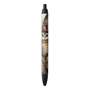 Quirky Uil in een heks Pet Halloween Schrijven Zwarte Inkt Pen