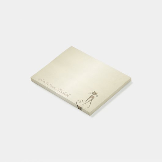 Quirky Whimsical Cat - Gepersonaliseerd Post-it® Notes (Schuin)