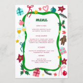 Quirky Whimsical Christmas CUSTOM Holiday Party Menu (Voorkant)