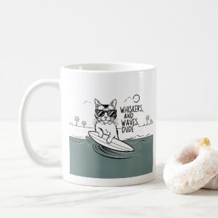Quirky whiskers et vagues mec drôle mug drôle