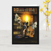 quirlande électrique - carte de voeux féerique (Fleur jaune)