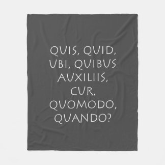 Quis Quid Ubi Quibus Auxiliis Cur Quomodo Quando Fleece Deken