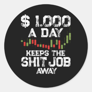 Quit Day Job Day Trader Motivatie Stock Forex Tra Ronde Sticker
