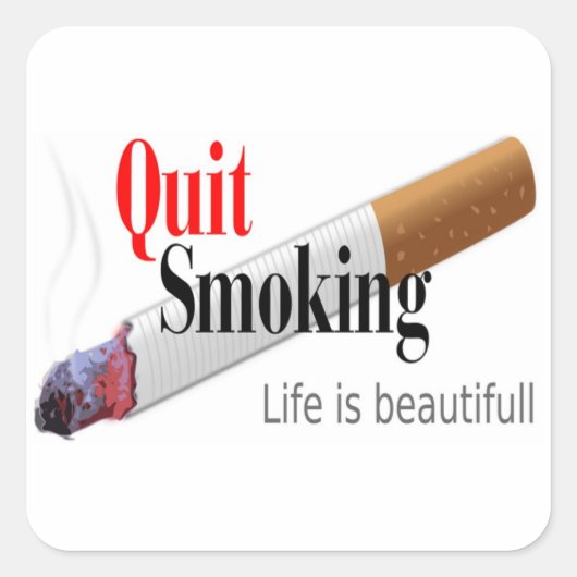 QUIT ROKING VIERKANTE STICKER (Voorkant)
